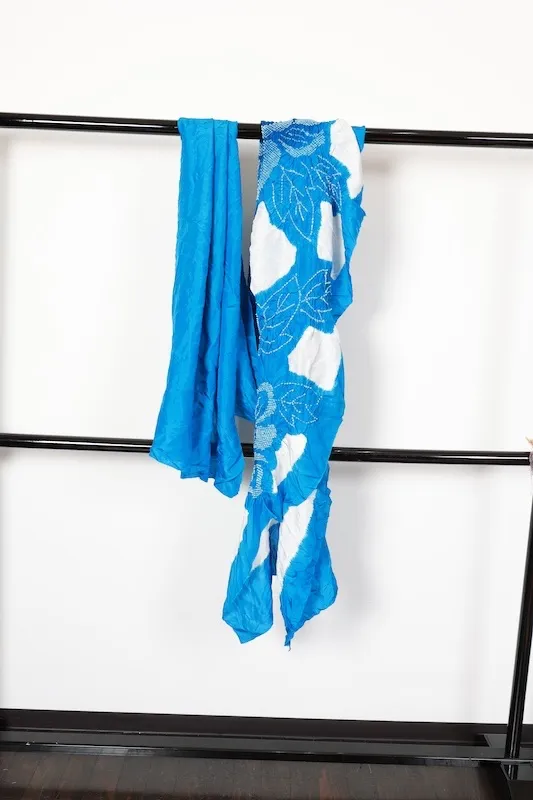 Yukata used obi (light blue and white, kanoko shibori pattern, ) R67