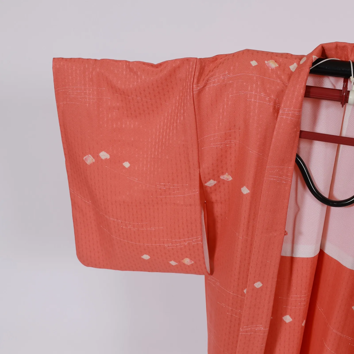 Japan used Haori – Hemp Leaf (Asanoha) Geometric Pattern – Orange / Z20