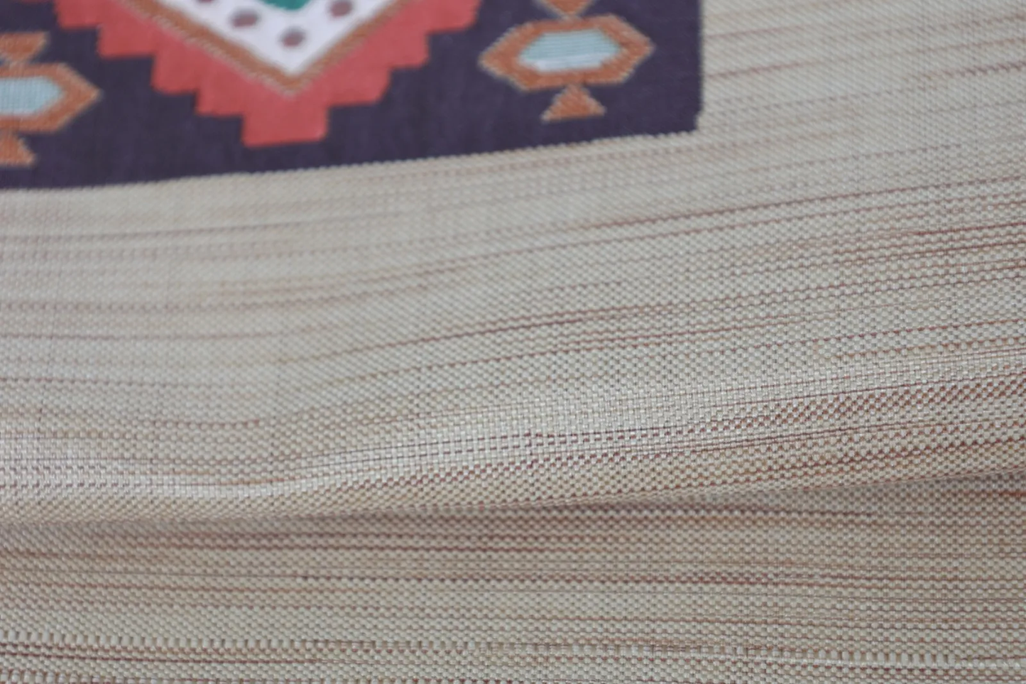 Nagoya Obi(used sash) – Mustard, Brick Red, Green, Brown R109
