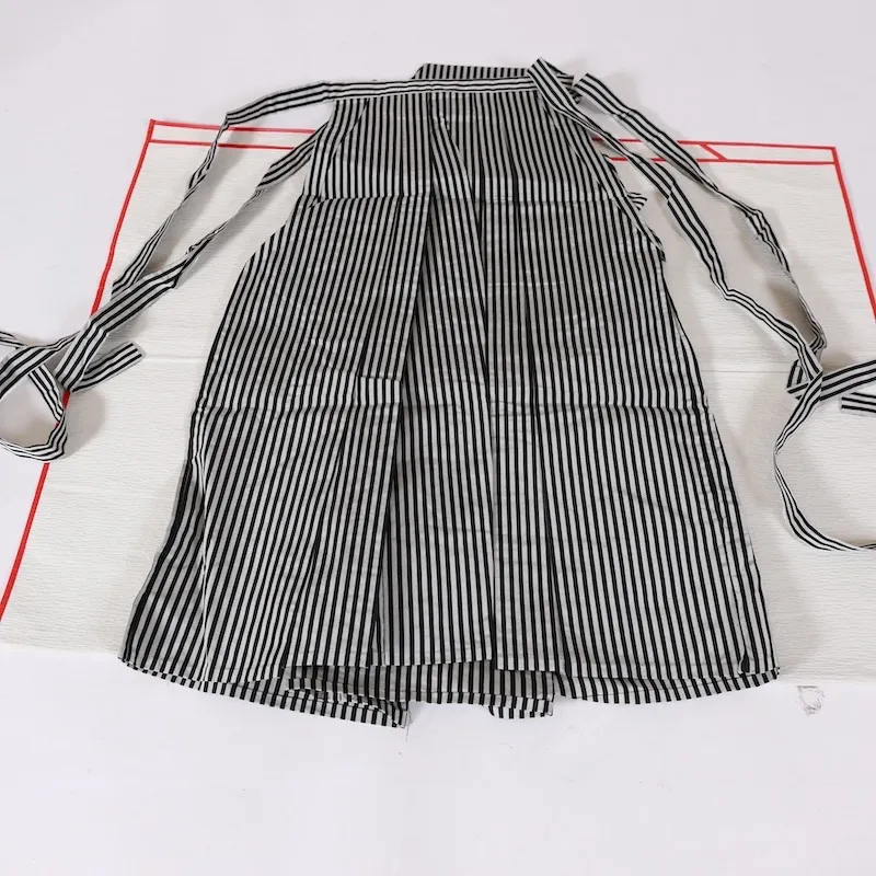 Hakama (Andon style), striped, gray and black, A128