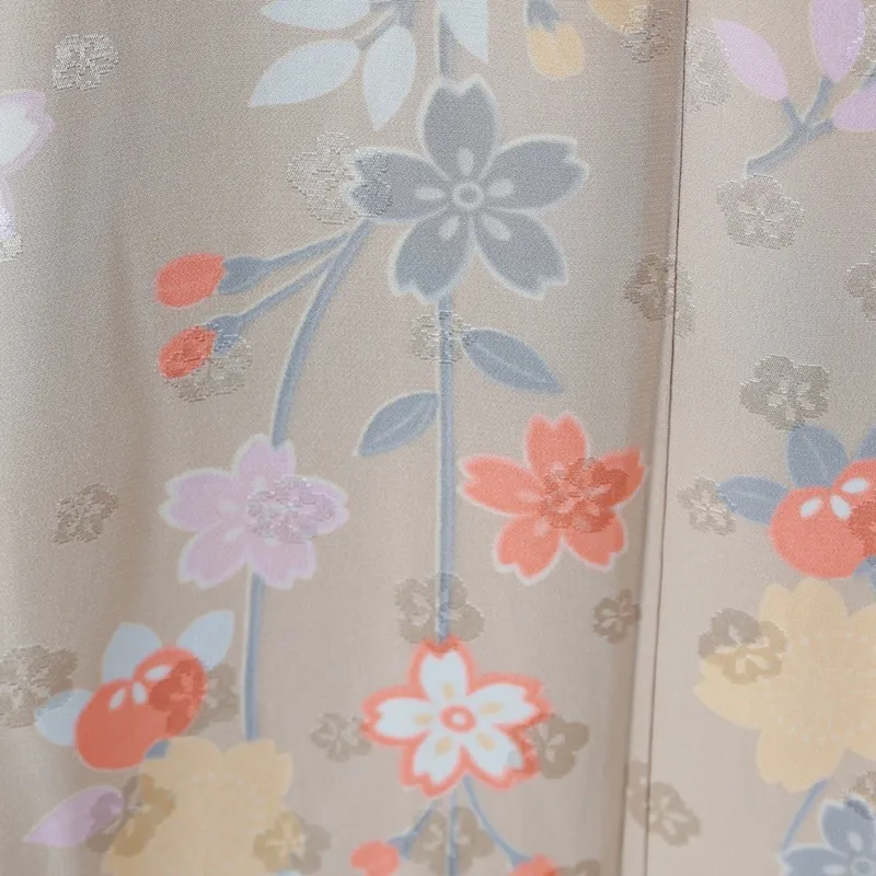 Nagajuban (used Under-kimono) – Yellow, Cherry Blossoms, and Plum Blossoms (A132)