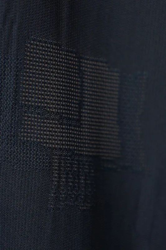 Summer used kimono, patterned gauze, navy blue, geometric pattern, R19