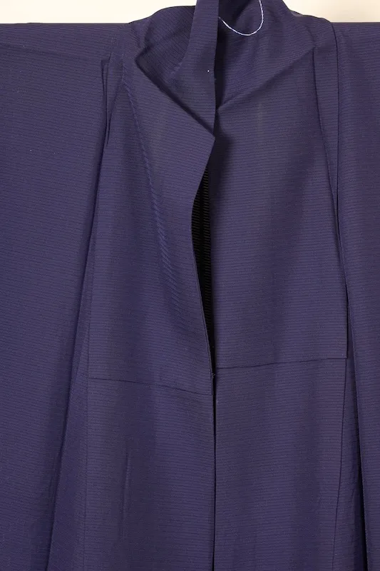 Summer used kimono, navy blue, single crest (Gosan no Kiri), R10