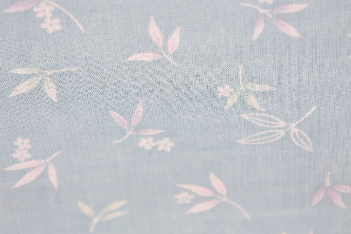 Summer kimono fabric, brand new, unstitched, sheer fabric, light blue and light purple, small floral pattern, J35
