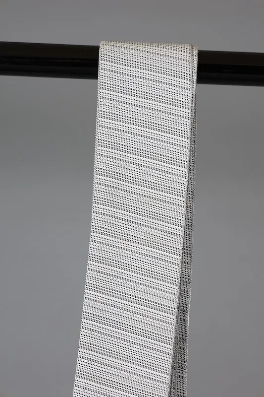 Men's Yukata Obi used(Sash) - White & Black Geometric Pattern - L123