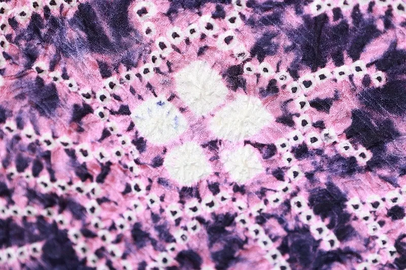 Japan used Haori – Purple, pale cherry-blossom pink, and white; floral pattern; *boshi-shibori* and *hikita-shibori* (tie-dyeing techniques) – T167
