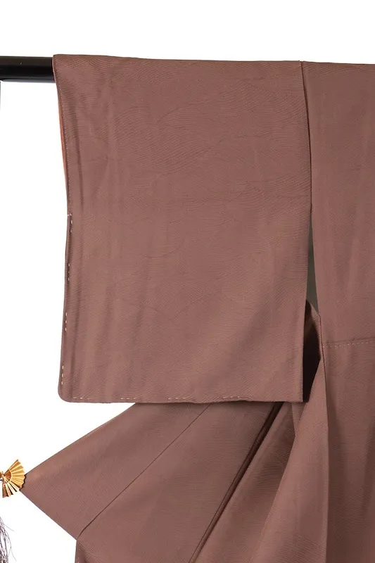 Tsukesage(Japan kimono) – Brand new and unused – Brown, gold, and oxidized silver –K294