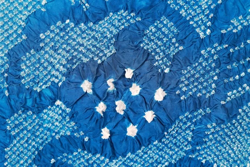 Yukata used obi (light blue and white, kanoko shibori pattern, ) R67