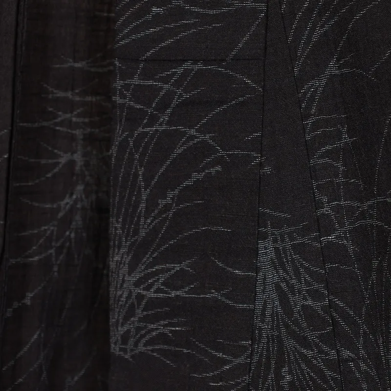 Komon (used kimono) in indigo, gray, and pampas grass pattern, T22