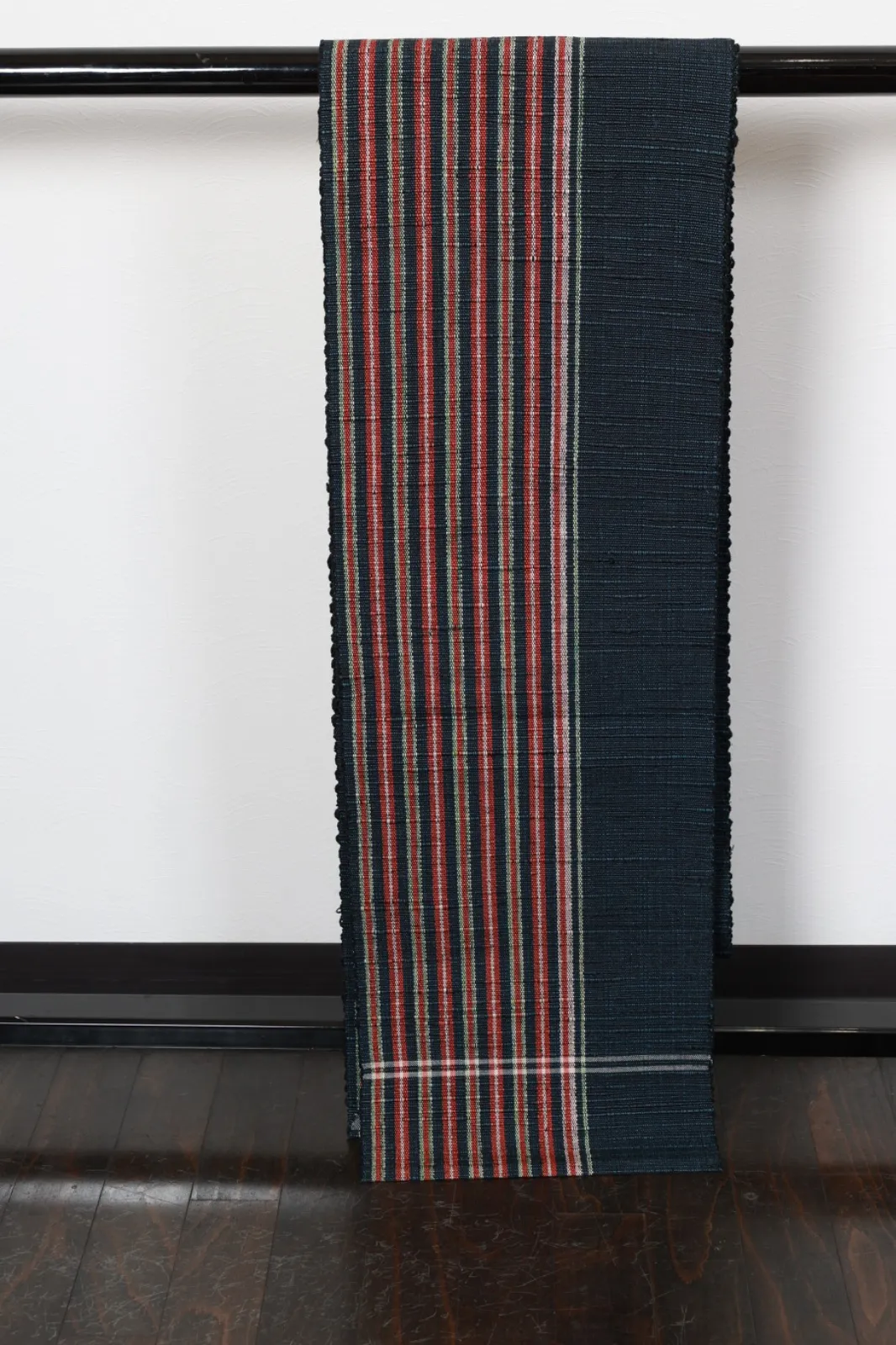 Nagoya Obi(used sash) – Indigo, Green, Dark Crimson (R136)