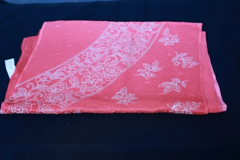 Brand new stole – red, beige, floral – R352