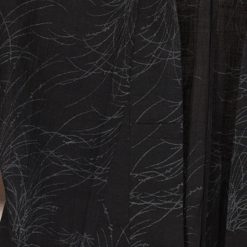 Komon (used kimono) in indigo, gray, and pampas grass pattern, T22