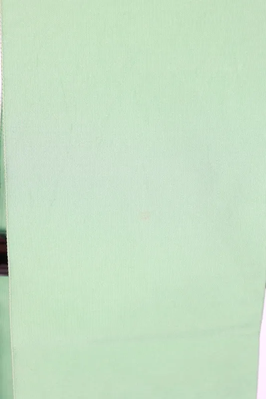 Nagoya obi used (sash), tapestry weave, peppermint green, silver, butterfly pattern, L33