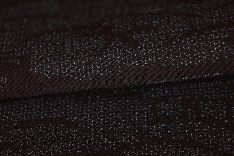 Vintage TextileArt　Ishige Yuki Tsumugi Silk Fabric, Indigo Shades, Original Landscape, Hundred Tortoiseshell Pattern, L142