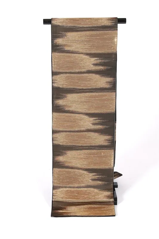 Fukuro obi used(formal sash), gold shades and black, mist pattern, L25