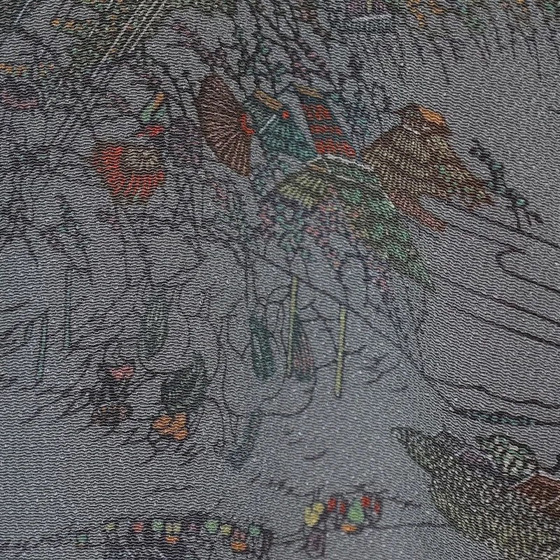 used Edo Komon (a type of traditional Japanese patterned fabric), gray, landscape design, T52