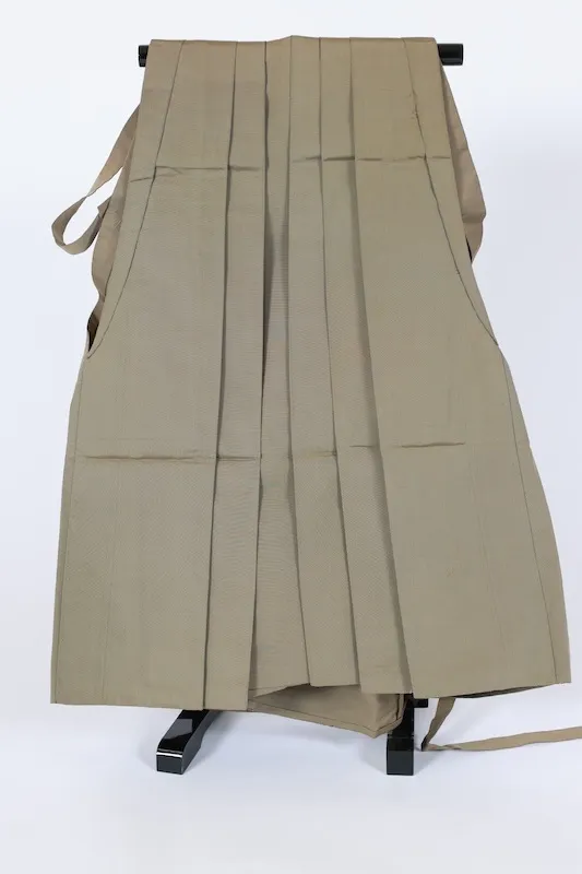 Men's used  Hakama (traditional Japanese trousers), light green, for horse riding, B1512