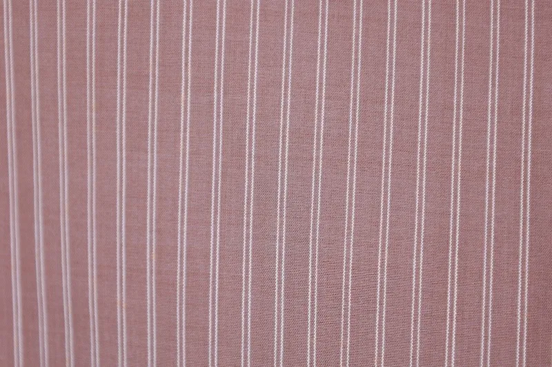 Komon used Kimono – Tozan Weave – Light Brown & White Stripes – R148