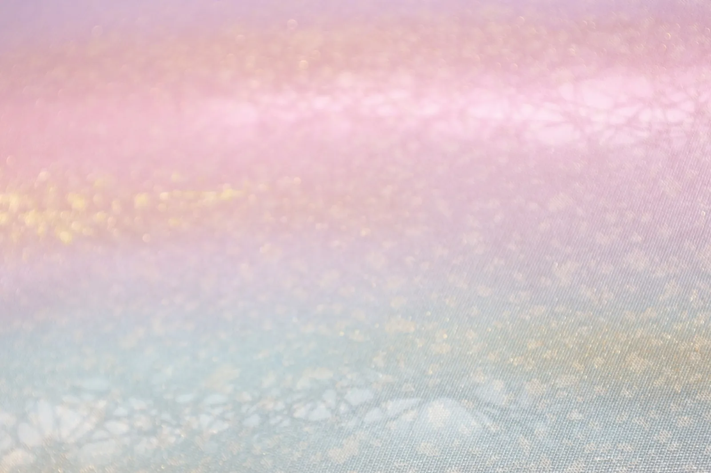 Nagoya Obi(used sash) – Blue, shades of purple, gray, silver, and gold; *hikihaku* (gold/silver leaf strip) technique – R124