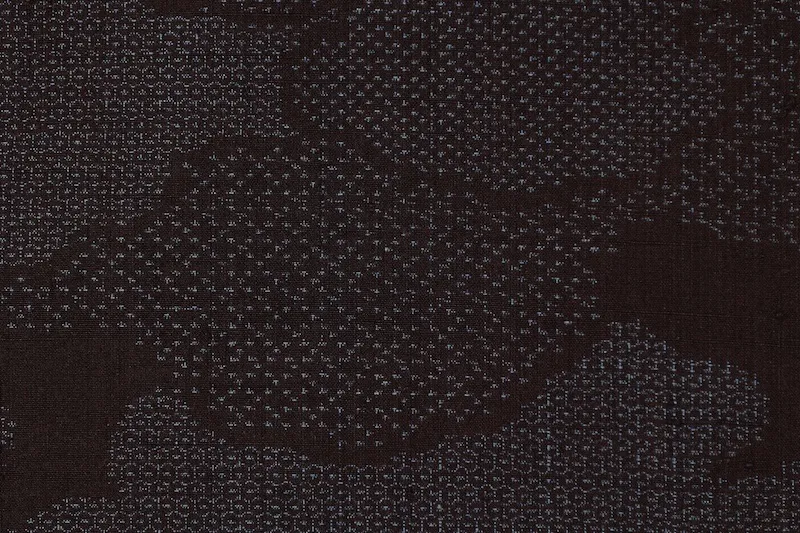 Silk textileIshige Yuki Tsumugi Silk Fabric, Brand New, Indigo Shades, Cloud Pattern, Hundred Tortoiseshell Pattern, Handwoven, L144