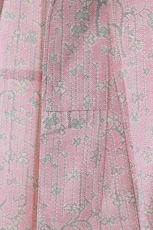 Shiozawa Tsumugi(Japan Pre-loved kimono) – Red, Gray, Yellow, Green(A088)