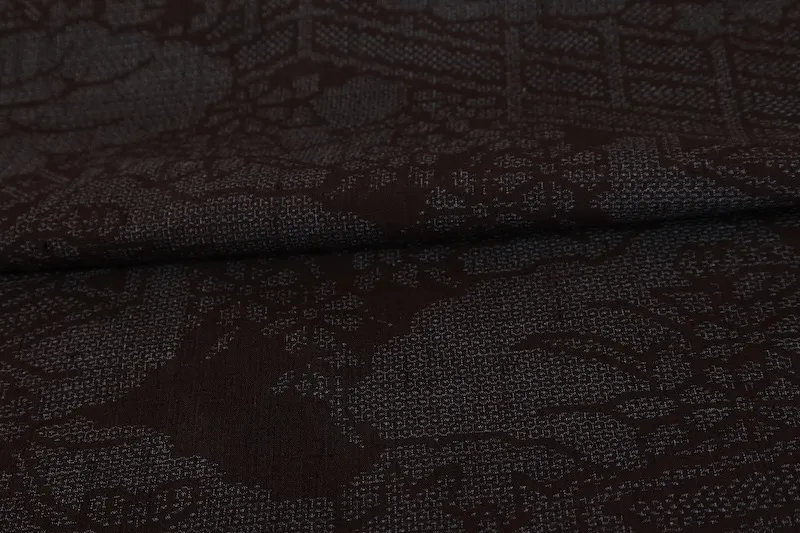 Ishige Yuki silk fabric, brand new, unstitched, shades of indigo, floral and dewdrop pattern, handwoven, 80-toe pattern, J15