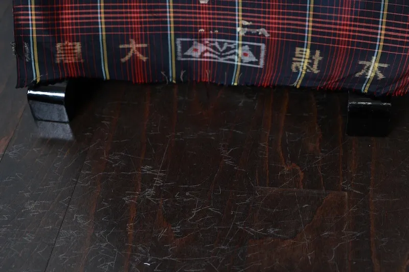 Oshima Tsumugi silk ensemble fabric roll, brand new, black, purple, yellow, gray, golden brown R296