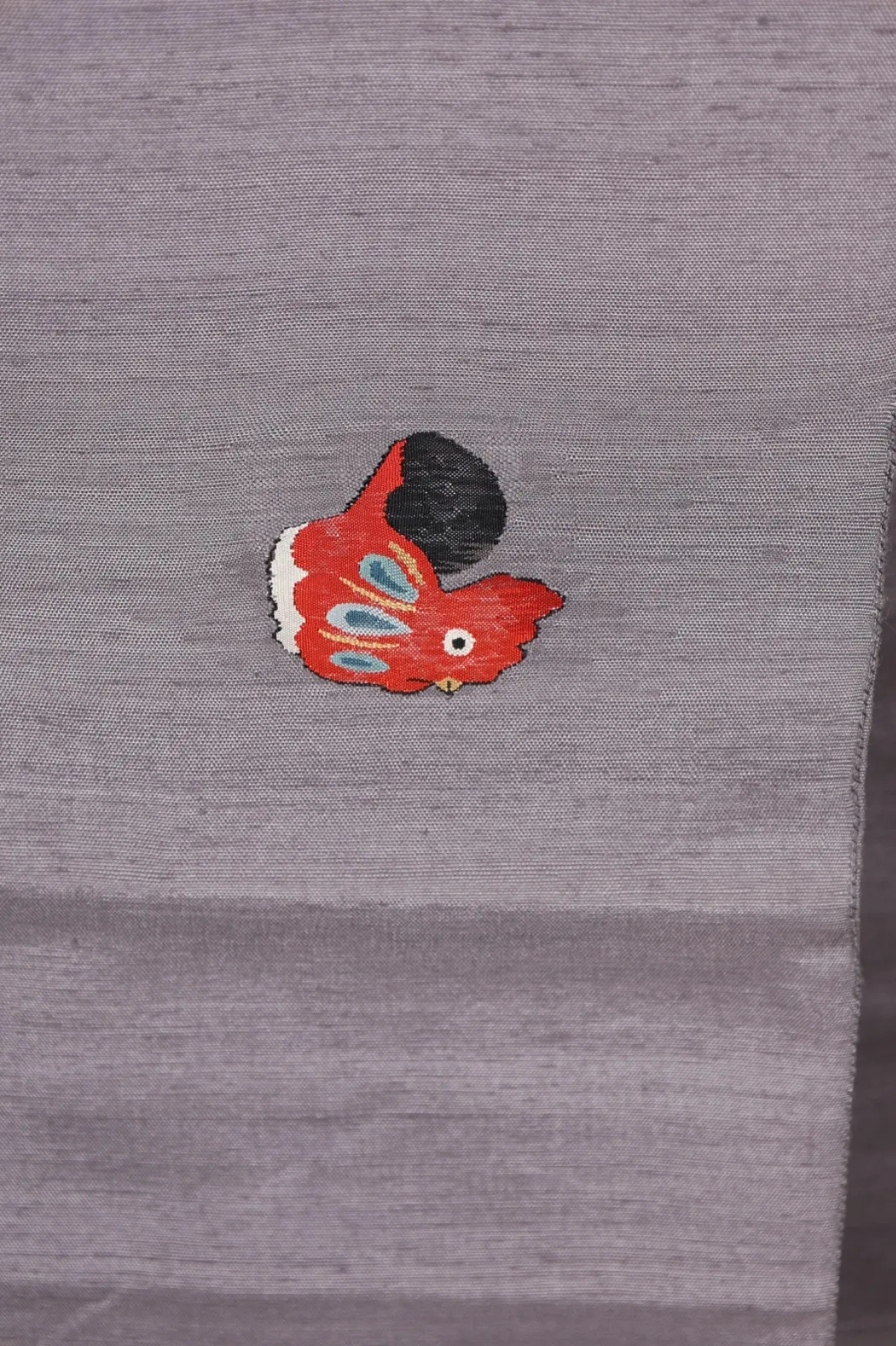 Fukuro Obi(used sash), Gray/Red/Blue/Black/White, Hand-woven, R111