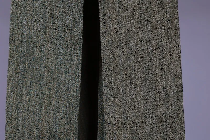 Men's Yukata Obi used (Sash) - Tsumugi Silk - Shades of Green - L139