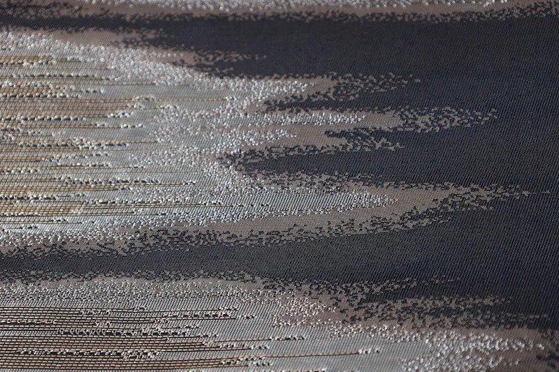 Fukuro obi used(formal sash), gold shades and black, mist pattern, L25