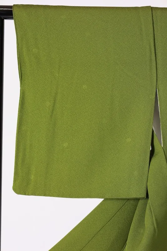 Japan used kimono (Iromuji), green, crest(K286).