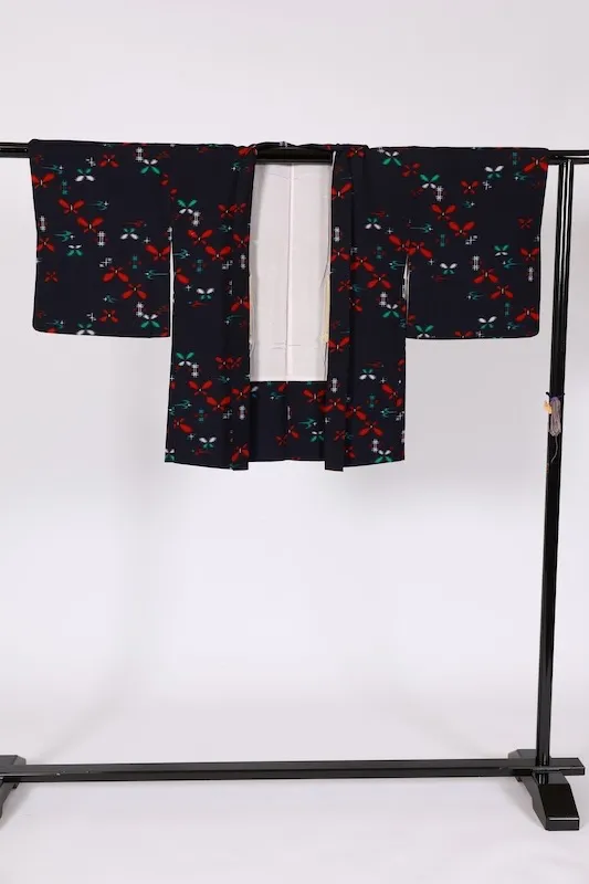 Japan used Haori – Indigo, Red, Green, White – Butterfly, Swallow,G95