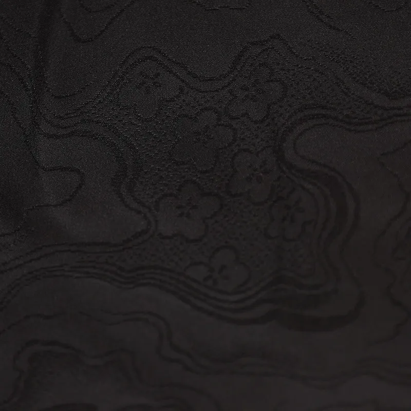 Black Haori（Japan used jaket)with All-Over Pattern (B342)