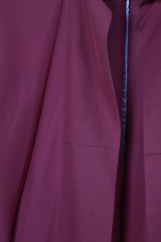 Summer used kimono, ro (gauze weave), wine color, single crest ivy, R12