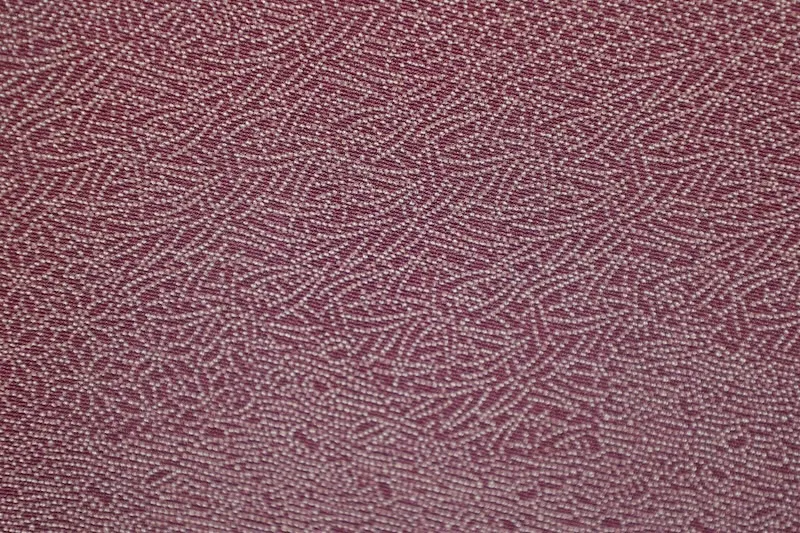 Edo Komon (used kimono fabric), shades of brown, carved with tools, pine needles, and small flowers, B1414