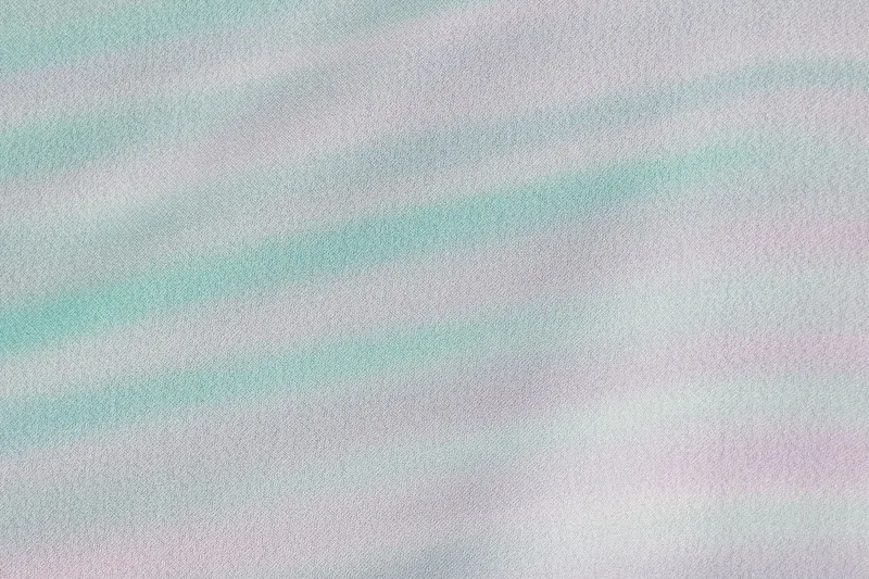 Visiting kimono used, blue, purple, red, orange, brown, hand-painted, irregular horizontal stripes, by Saito Sansai, B1424