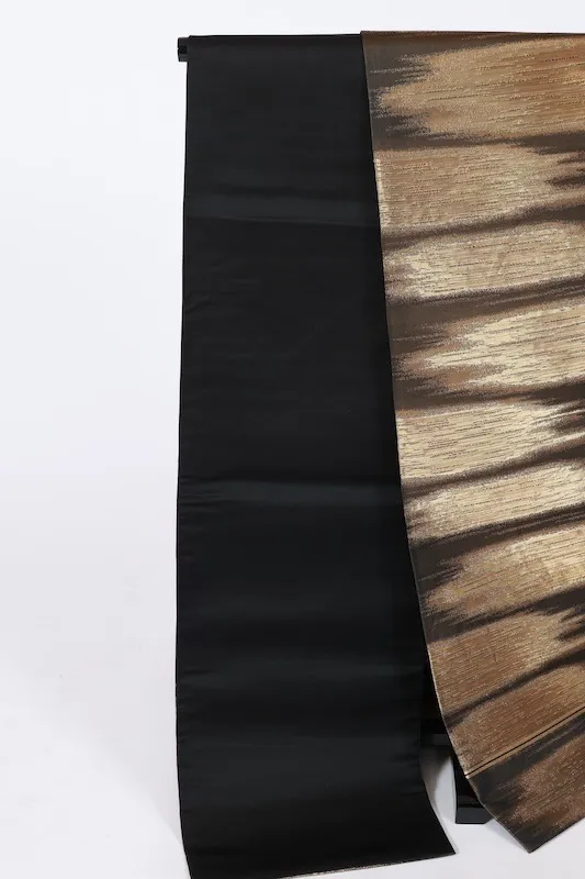 Fukuro obi used(formal sash), gold shades and black, mist pattern, L25