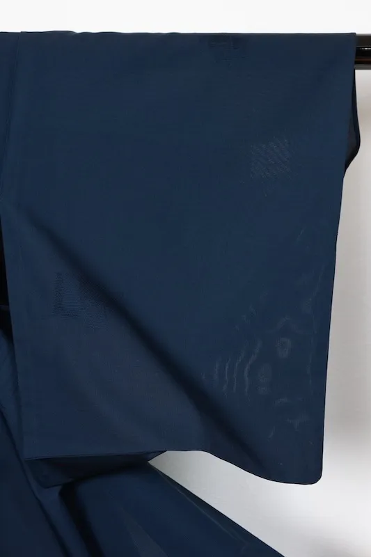 Summer used kimono, patterned gauze, navy blue, geometric pattern, R19