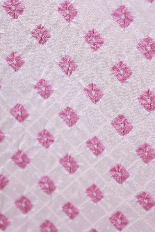 Japan Pre-loved Kimono – Hikita Shibori, Diamond Pattern, Pale Pink & Purple (A085)