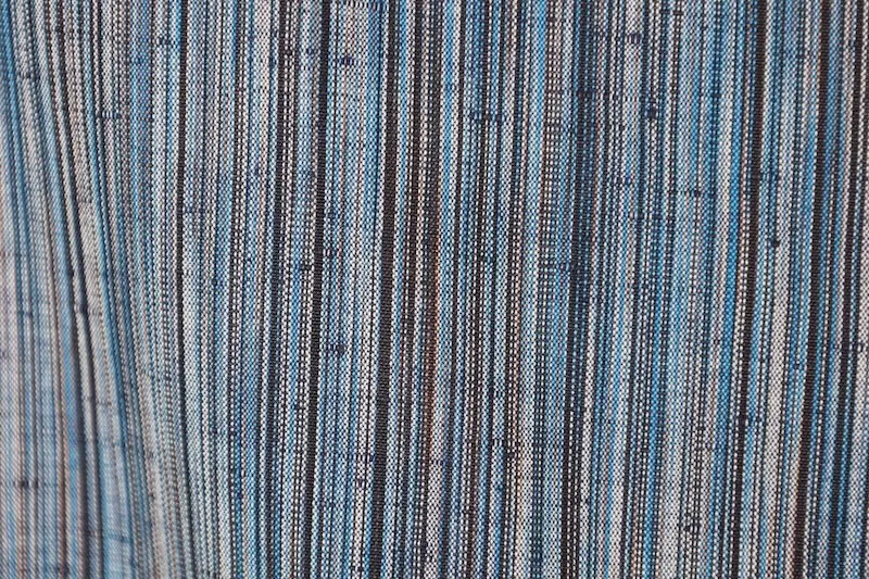 Tsumugi – Brand new and unused – Shades of indigo, black, and gray – Variant stripe pattern – Hand-woven – R151