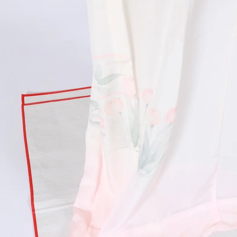 Nagajuban (used Under-kimono) Floral – Pale Pink – Sumi-style – A135