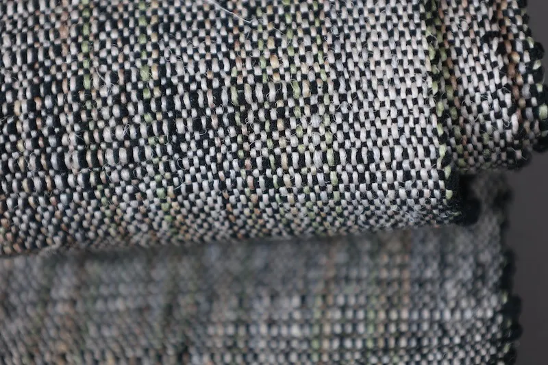 Men's obi belt for yukata, brand new, extra-thick silk pongee, Izumi Textile, handwoven, black, white, green, brown, L131