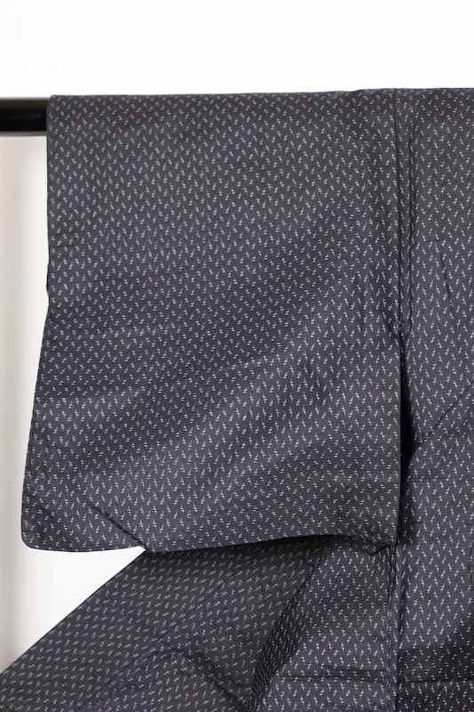Tsumugi,(used kimono) Indigo, Brown, Kasuri (Ikat), Hand-woven, R38