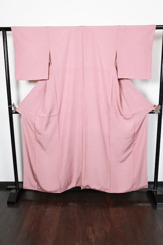 Japan used kimono Edokomon, crimson and white, stencil dyed, R169