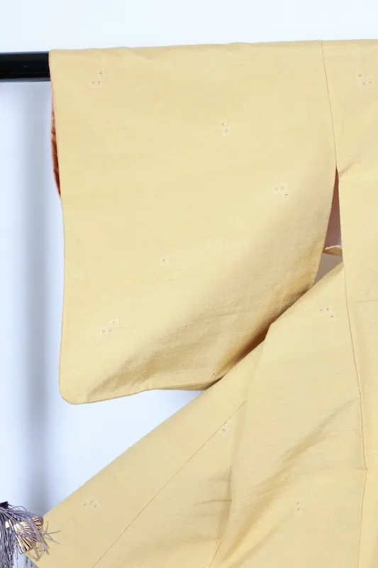 Yuki Tsumugi – Brand new and unused – Mustard, white, and brown – 80-kikko – R150