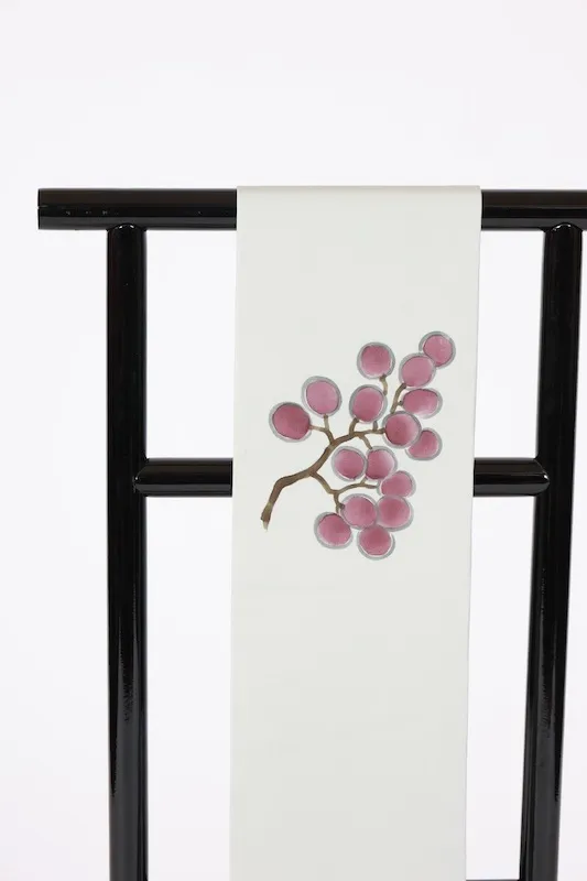 Nagoya obi used (sash), Shioze silk, Chigusa-nezumi (grayish gray), purple, hand-painted, L2