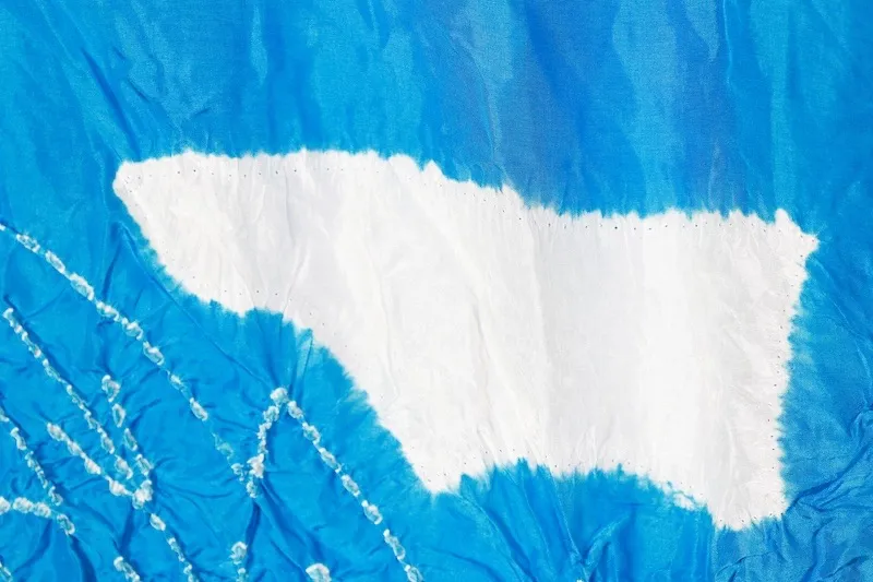 Yukata used obi (light blue and white, kanoko shibori pattern, ) R67