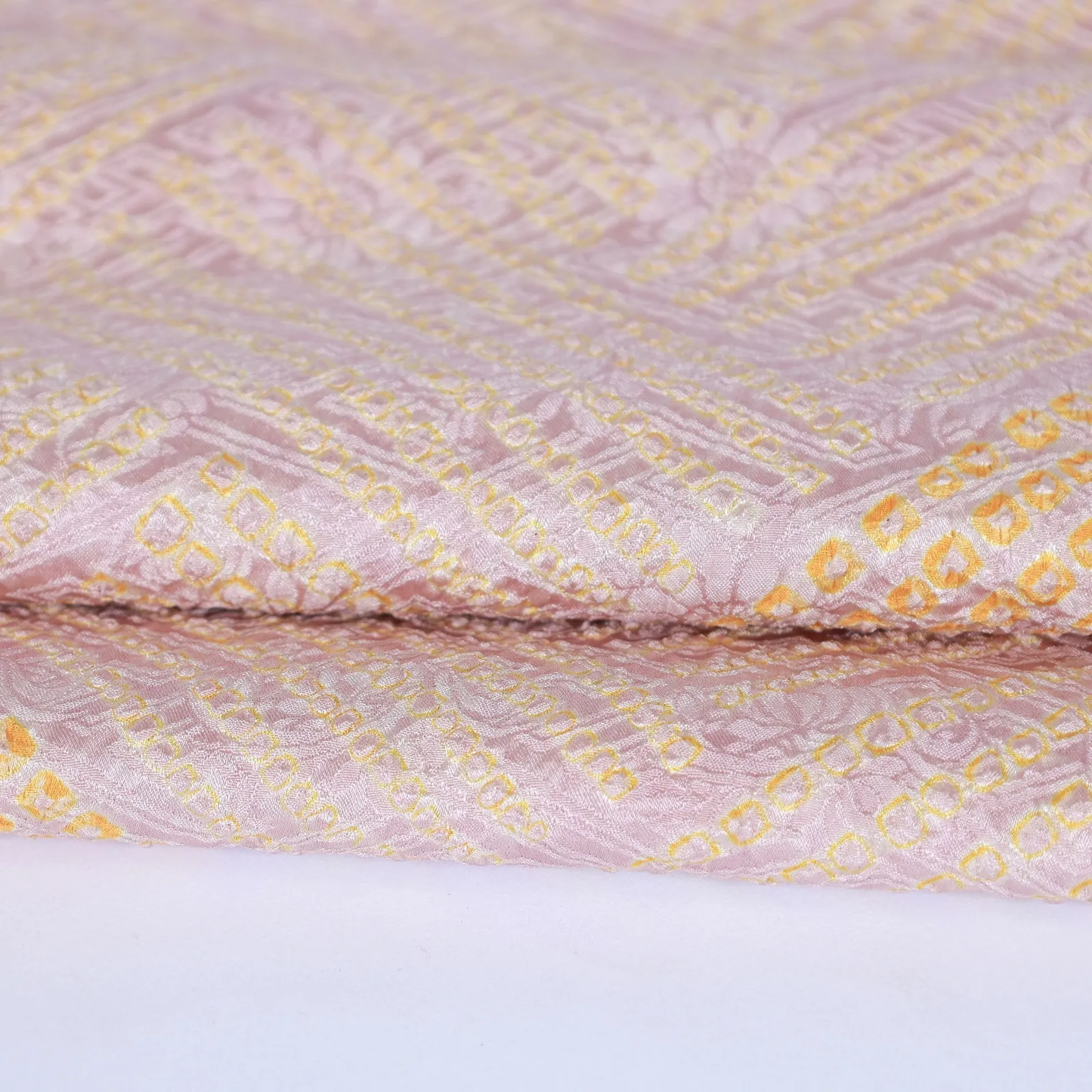 Brand new, unsewn *haori*  all-over *shibori* (tie-dye) in *hikitta* style; light brown with floral design / B006