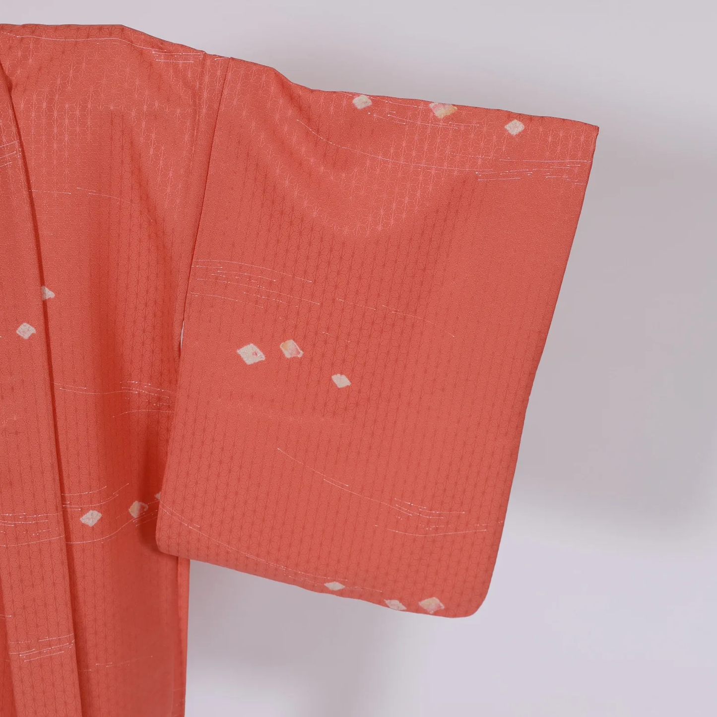 Japan used Haori – Hemp Leaf (Asanoha) Geometric Pattern – Orange / Z20