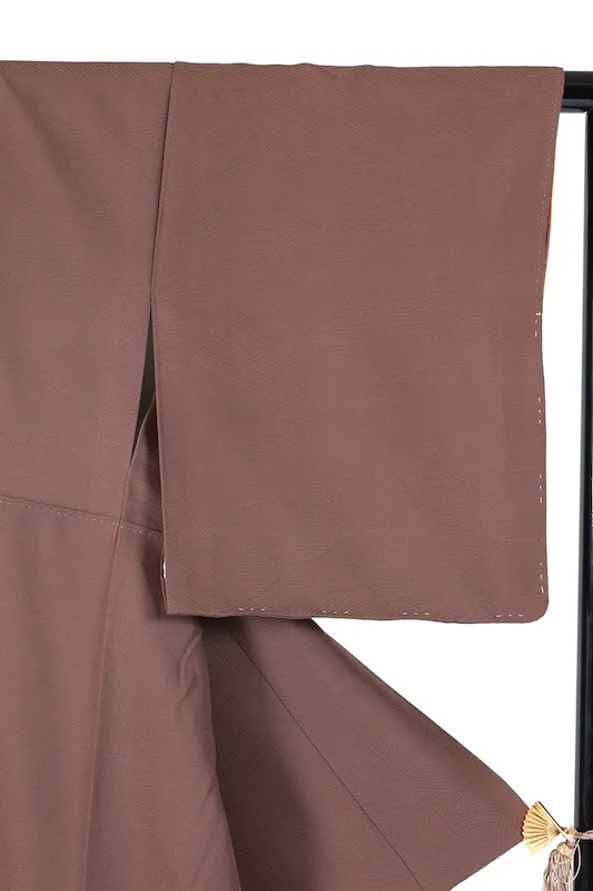 Tsukesage(Japan kimono) – Brand new and unused – Brown, gold, and oxidized silver –K294